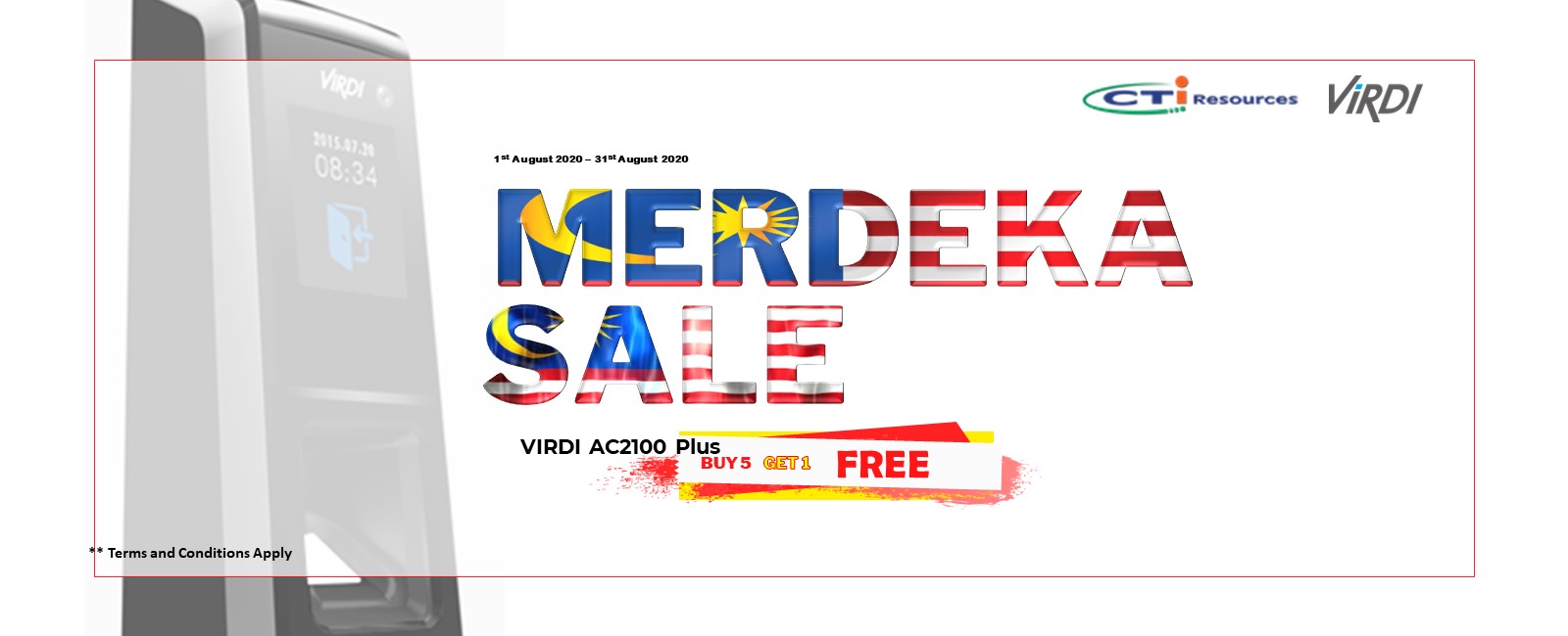 Merdeka Promotion: Fingerprint & Card Terminal Buy 5 Free 1